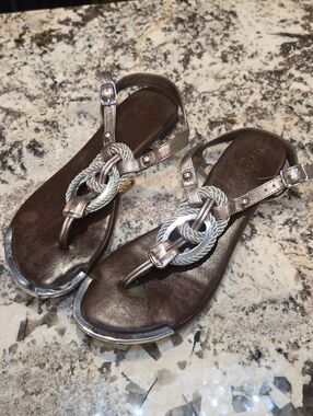 Women’s Metallic Bronze Knot T-Strap Sandals Mossimo Target 7m